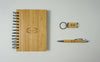 New design Custom Keytag key Ring Pen Bamboo Notebook Business Stationary Gift Set