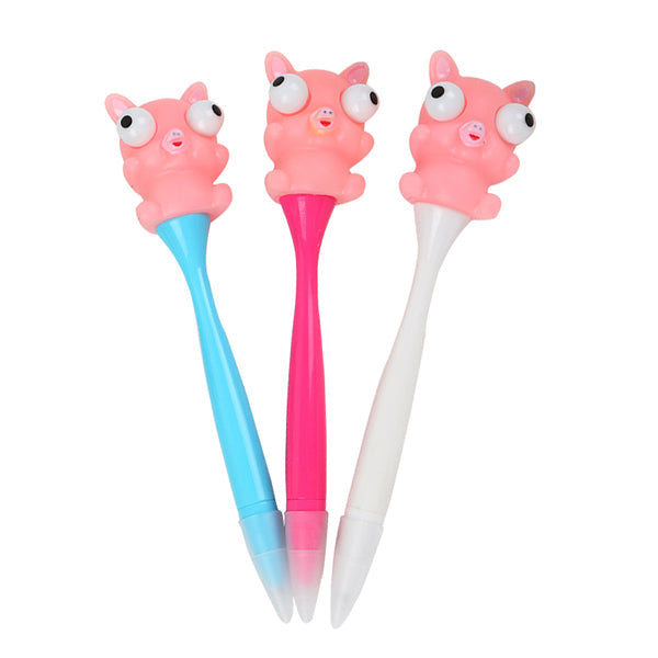 3D Animal Popeyed Topped Pens Eye Popper Pens