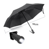 Lightweight Compact Travel Automatic Open Close Torch Handle LED Flashlight Folding Umbrella