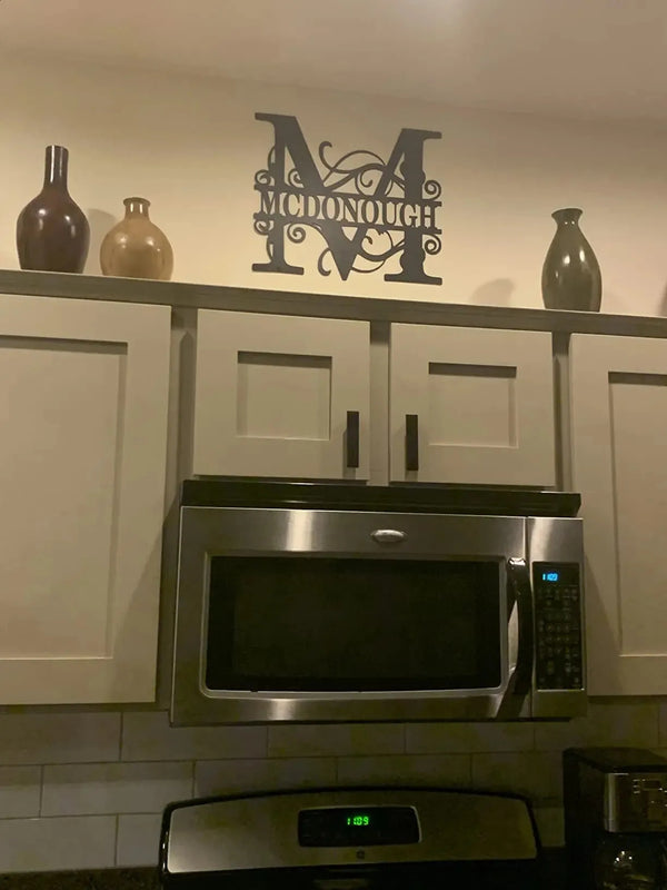 Personalized Name Metal Iron Monogram Sign Custom Outdoor Hanging Family Name Sign Garden Door Sign Wedding Party Wall Iron Decor