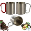 Custom printing camper sublimation handle religious mugs stainless steel cup campfire camping metal carabiner mug