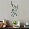 Metal Wall Art Minimalist - Facial Line Wall Decor Abstract Black Iron Sculpture for Modern Home Hanging Iron Decor