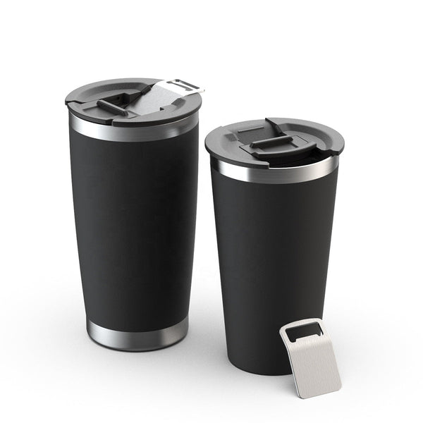 20oz Powder Coated TumblerColorful Stainless Steel Double Wall Coffee Tumbler with Bottle Opener Lid