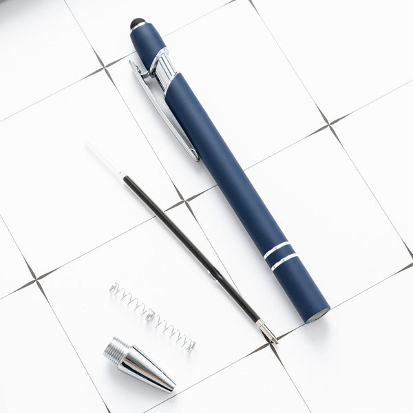 Promotional Metal Aluminum Rod Spraying 2 In1 Press Type Touch Screen Pen Promotion Gift Advertising Custom Ballpoint Pen