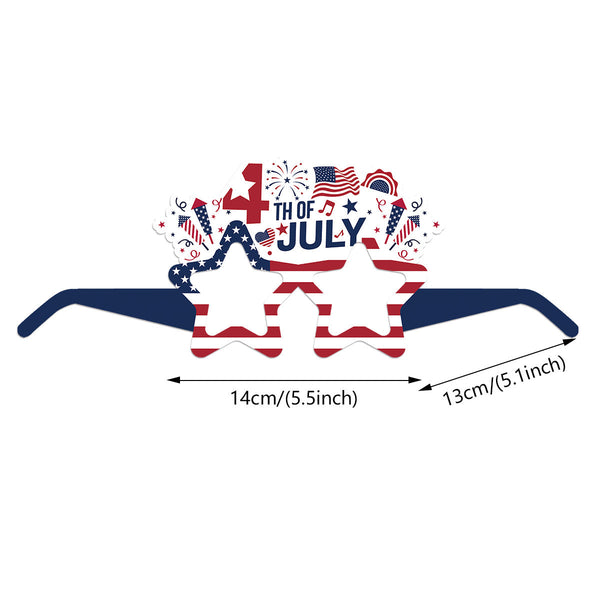 American Independence Day Glasses Happy Cheer USA 4th Of July Party DIY US National Day Photo Props Paper Glasses