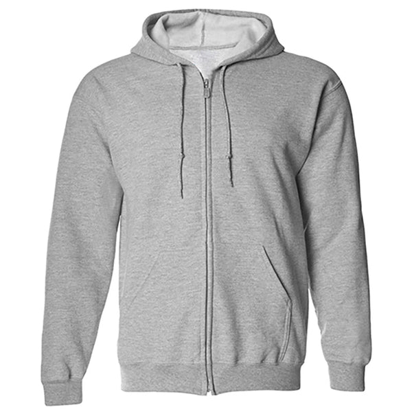 Custom Printing 285g 50% Cotton 50% Polyester Fabric New Style Full Zip Up Men's Hoodie