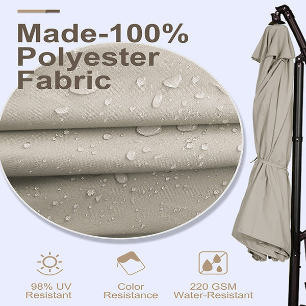 Beach Umbrella With Custom Logo 10FT Outdoor Patio Umbrellas & Bases With LED Lights