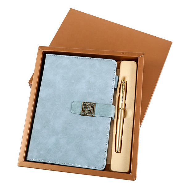 Luxury office Pen and PU Leather sets give aways Business Notebook Corporate Gift Set for women men