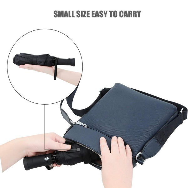 Lightweight Compact Automatic Folding Umbrella with 180 Rotating LED Flashlight Travel Umbrella