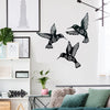 3pc Black Metal Hummingbird Wall Iron Decor Hollow Art Bird Sculpture Ornament Waterproof Hanging Figurines Garden Home