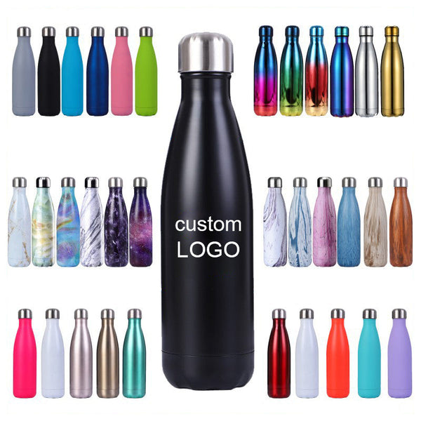 500mlVacuum Insulated Travel Water Bottle Leak-Proof Double Walled Cola Shape Stainless Steel Water Bottle