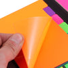 Self-adhesive coloured waterproof memo oem pink plastic bookmark box film cartoon book custom pet semi translucent sticky notes