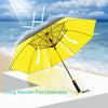 Cool Summer UV Protection Large Size Electric Straight Golf Fan Umbrella with Water Spray