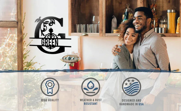 Personalized Name Metal Iron Monogram Sign Custom Outdoor Hanging Family Name Sign Garden Door Sign Wedding Party Wall Iron Decor