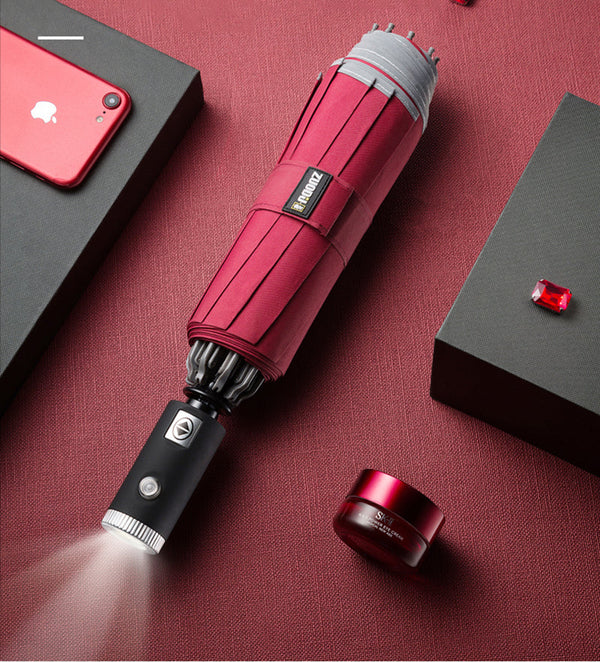 Fully Automatic Reverse Umbrella Led Luminous Windproof Folding Business Umbrella