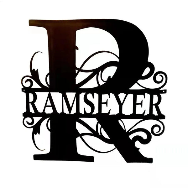 Personalized Name Metal Iron Monogram Sign Custom Outdoor Hanging Family Name Sign Garden Door Sign Wedding Party Wall Iron Decor