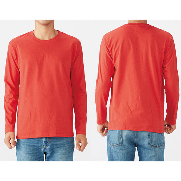 180g fashion round neck men pullover t-shirt name brand men's long sleeve customized shirt