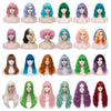 Party Women Curly Half Black White Hair Cosplay Wig Halloween Synthetic Cosplay Wig