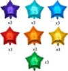 18 Inch Star Foil Balloons, 21pcs Multi Mylar Helium Balloons Rainbow Balloons for Party Decoration