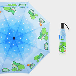 Personalize manual open ladies shade portable sun women foldable 3 fold umbrellas for the rain