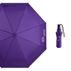 Customize manual open black portable gift custom logo rain compact travel 3 fold umbrella folding