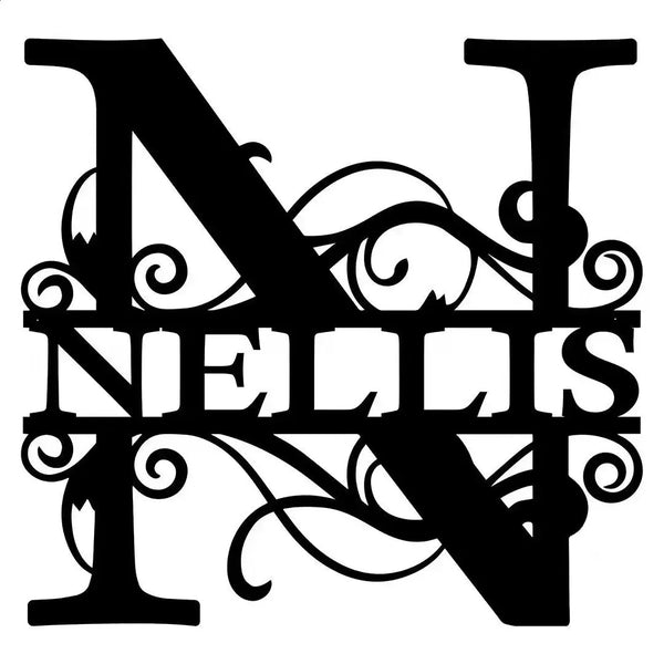 Personalized Name Metal Iron Monogram Sign Custom Outdoor Hanging Family Name Sign Garden Door Sign Wedding Party Wall Iron Decor