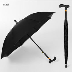 Long Handle Automatic Crutch Umbrella Walking Cane Stick Umbrella