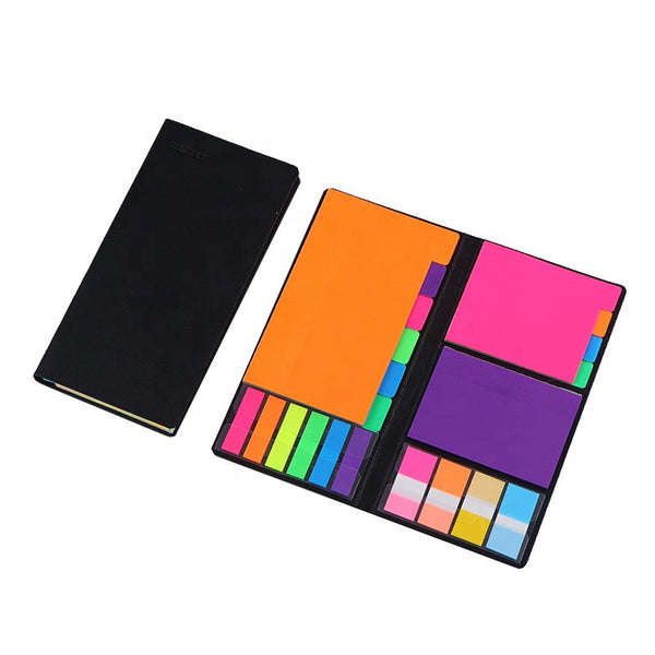Self-adhesive coloured waterproof memo oem pink plastic bookmark box film cartoon book custom pet semi translucent sticky notes