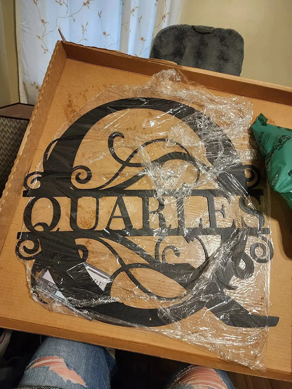 Personalized Name Metal Iron Monogram Sign Custom Outdoor Hanging Family Name Sign Garden Door Sign Wedding Party Wall Iron Decor