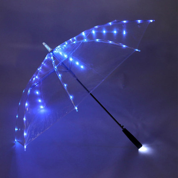 Printed Flashlight LED Lighting Bubble Dome Oversized Transparent Custom Clear Umbrella
