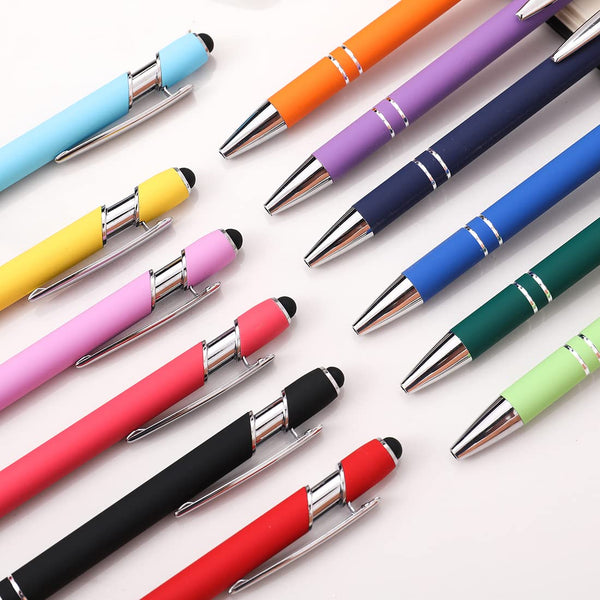 Promotional Metal Aluminum Rod Spraying 2 In1 Press Type Touch Screen Pen Promotion Gift Advertising Custom Ballpoint Pen