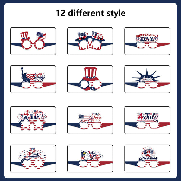 American Independence Day Glasses Happy Cheer USA 4th Of July Party DIY US National Day Photo Props Paper Glasses