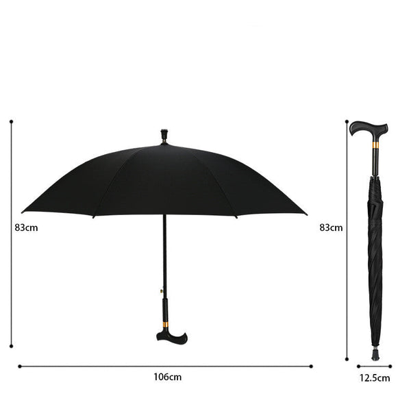 Long Handle Automatic Crutch Umbrella Walking Cane Stick Umbrella