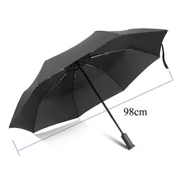 Lightweight Compact Travel Automatic Open Close Torch Handle LED Flashlight Folding Umbrella