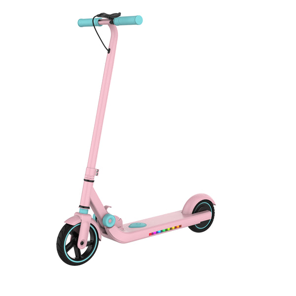 Red kids electric scooter eu stock folding Electric scooter with side led light for kids