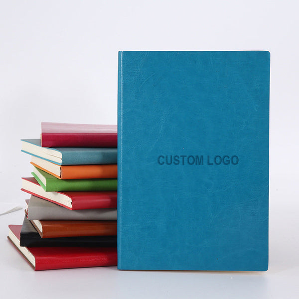 Luxury high quality hardcover daily agenda notebook A5 printed logo custom PU leather diary