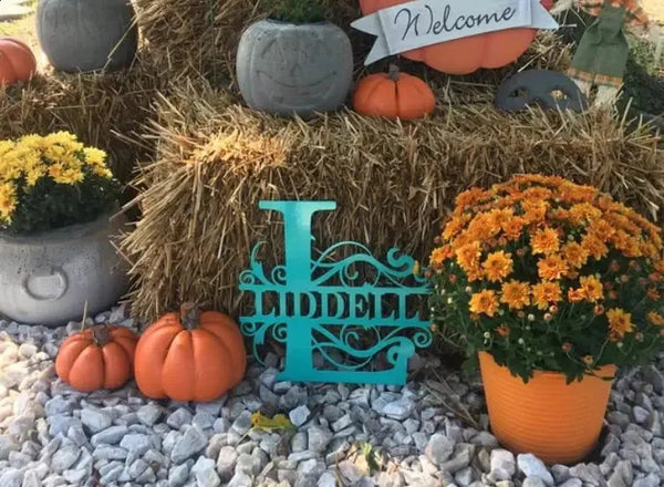 Personalized Name Metal Iron Monogram Sign Custom Outdoor Hanging Family Name Sign Garden Door Sign Wedding Party Wall Iron Decor