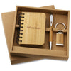 New design Custom Keytag key Ring Pen Bamboo Notebook Business Stationary Gift Set