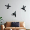 3pc Black Metal Hummingbird Wall Iron Decor Hollow Art Bird Sculpture Ornament Waterproof Hanging Figurines Garden Home