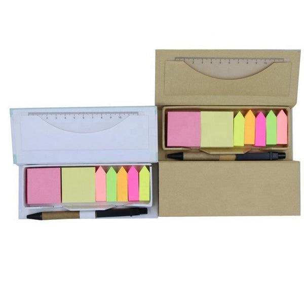 Self-adhesive coloured waterproof memo oem pink plastic bookmark box film cartoon book custom pet semi translucent sticky notes
