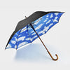 Sturdy wind resistant 23inch custom logo print wood j handle stick straight wooden umbrella