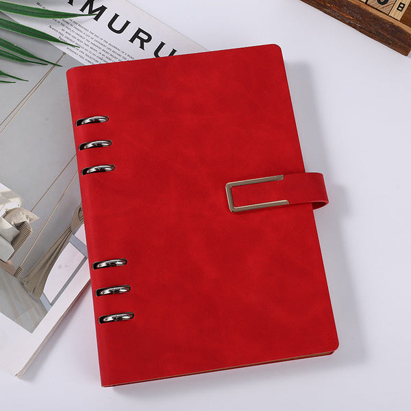 Luxury Gifts Promotional Business Office Style Fabric Imitation Leather Cover Detachable A5 Loose Leaf Notebooks