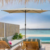 6.5 x 10ft Rectangular Patio Umbrella Outdoor Market Table Umbrella with Push Button TiltBeach Umbrella with Push Button Tilt