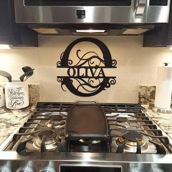 Personalized Name Metal Iron Monogram Sign Custom Outdoor Hanging Family Name Sign Garden Door Sign Wedding Party Wall Iron Decor