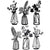 Decorative Figurines 3 Pcs Metal Flower Wall Iron Decor Vase Art Black Wire Floral Sculpture For Living Room