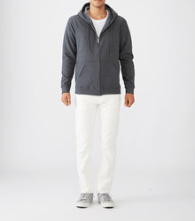Custom Printing 285g 50% Cotton 50% Polyester Fabric New Style Full Zip Up Men's Hoodie