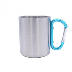 Custom printing camper sublimation handle religious mugs stainless steel cup campfire camping metal carabiner mug