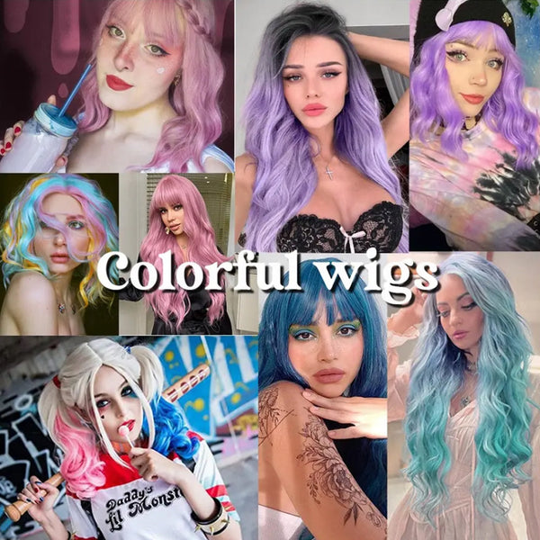 Shoulder Length Heat Resistant Pink Short Bob Wigs Synthetic Cosplay Pink Pastel Curly Wavy Wig for Girls Party
