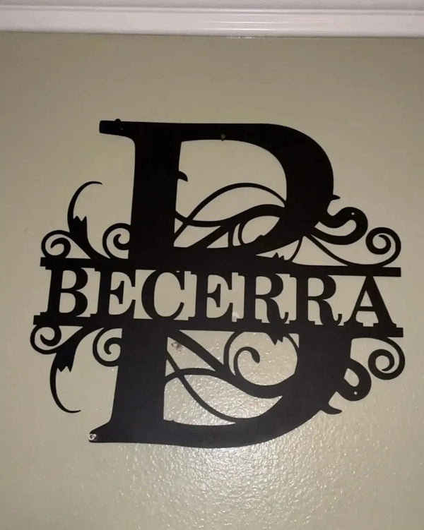 Personalized Name Metal Iron Monogram Sign Custom Outdoor Hanging Family Name Sign Garden Door Sign Wedding Party Wall Iron Decor