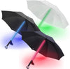 Outdoor LED Rain Cover Night LED Flashlight Polyester Rain Umbrellas